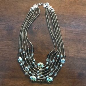 Multi strand glass bead necklace
